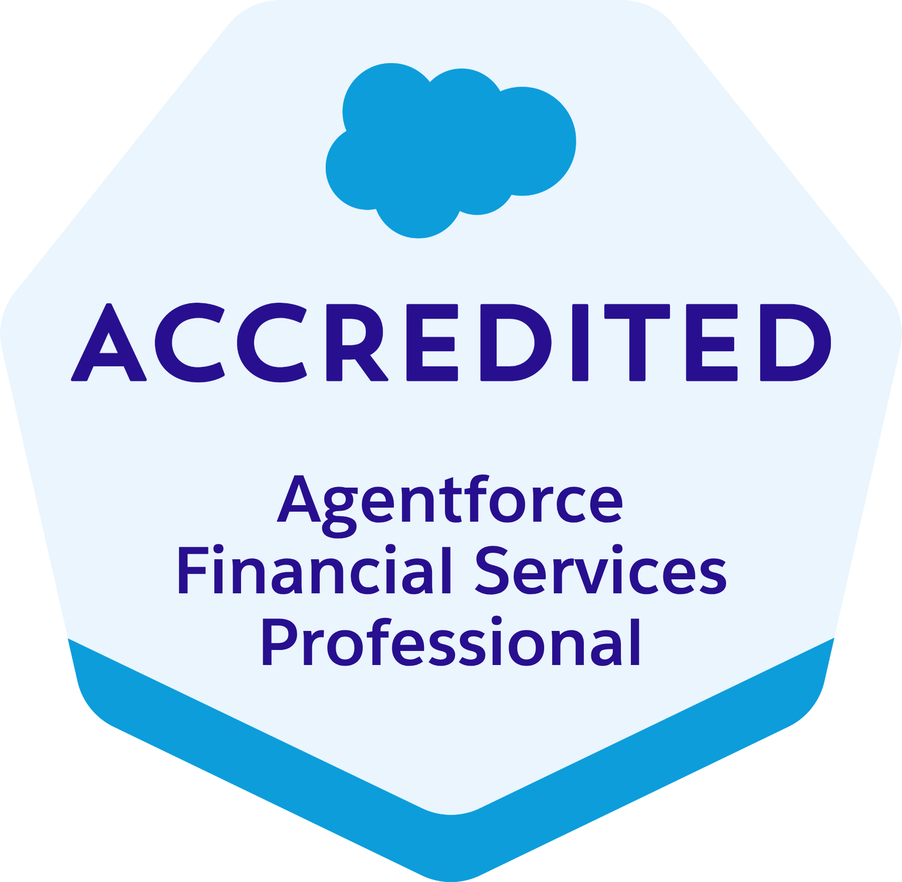 Insignia de la certificación Accredited Agentforce Financial Services Professional