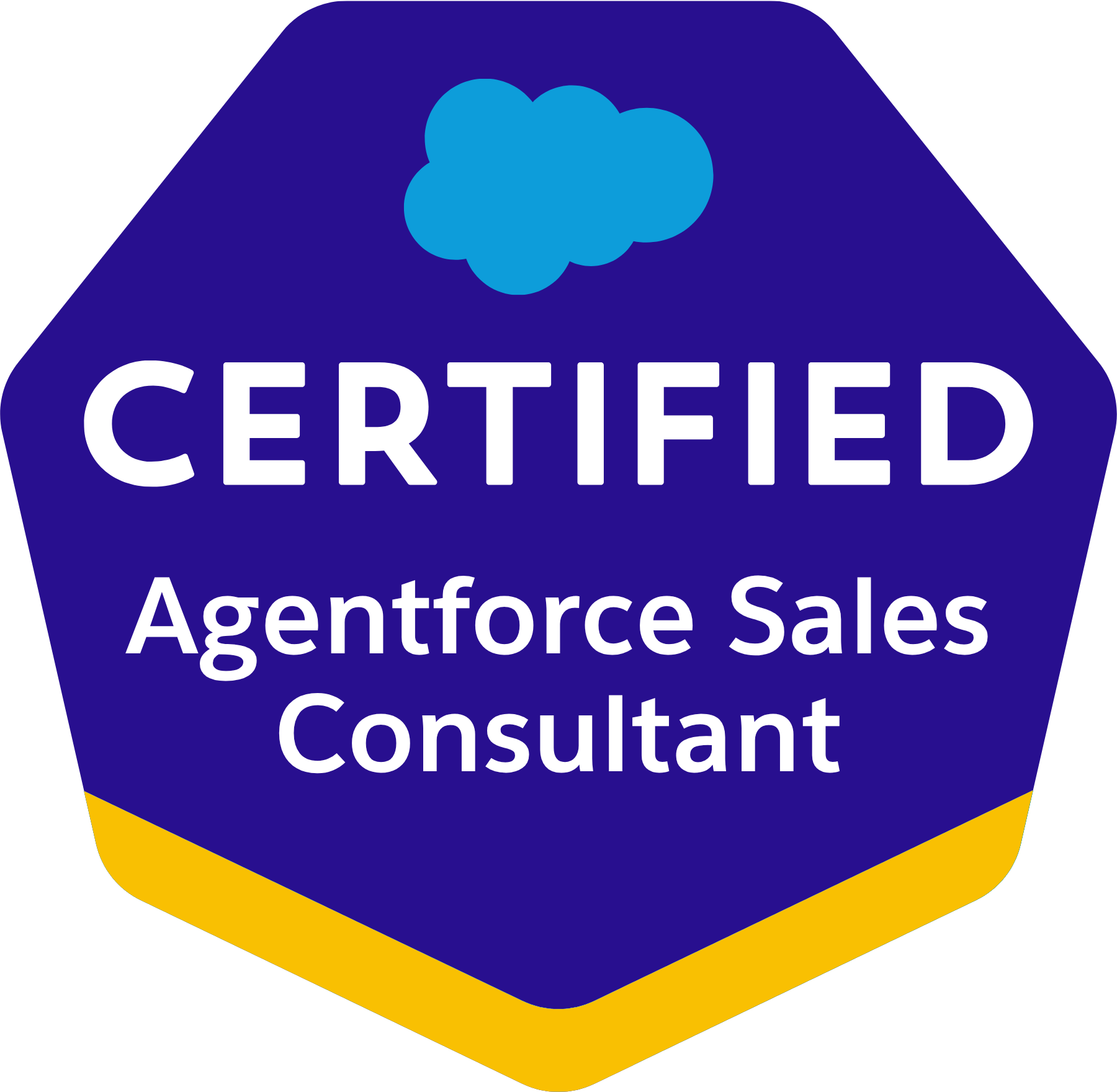 Insignia de la certificación Certified Agentforce Sales Consultant